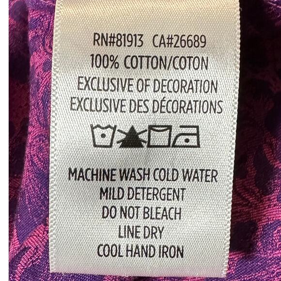 Robert Graham Long Sleeve Pink & Purple Print Button-Up Shirt size XL - Picture 7 of 10